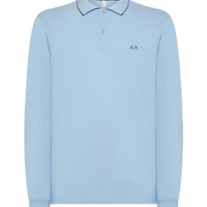 SUN68 POLO SMALL STRIPES A44104 AZZURRO