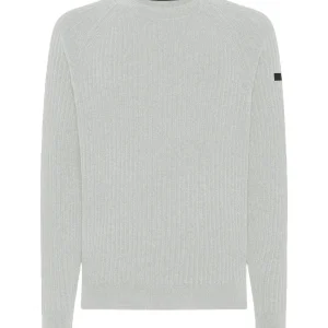 RRD MAGLIONE A COSTE VELVET RAVE ROUND W24137 BIANCO GHIACCIO