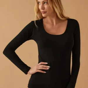 Maglia Manica Lunga Scollo Lollo in Cotone Elasticizzato Jadea 4056