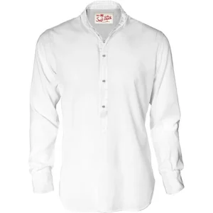 Mc2 Saint Barth Camicia alla Corena in Lino Naxos Bianco