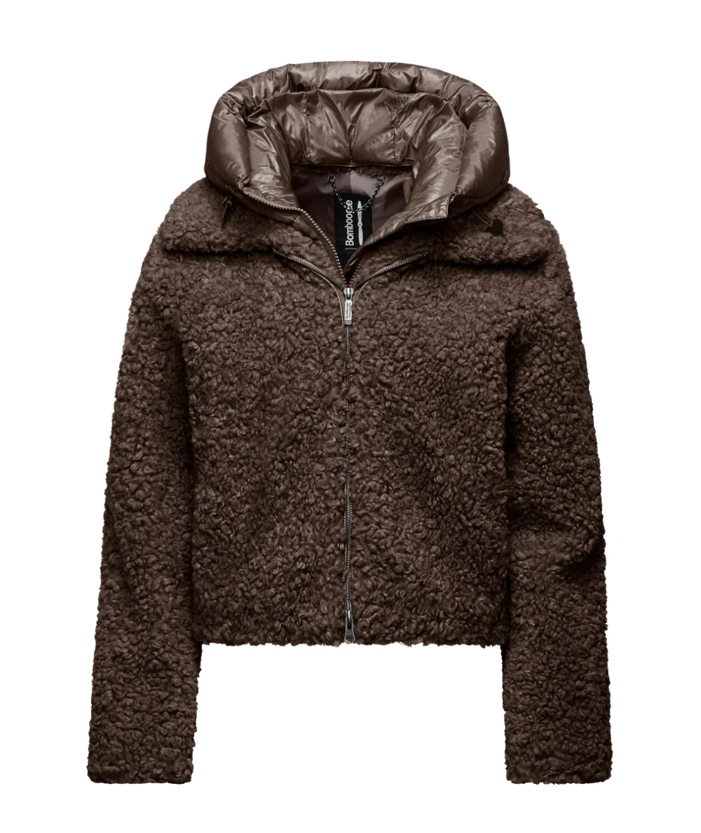 Bomboogie Cappotto Corto in Faux Sherpa JW8196-SFC5 Marrone - immagine 2
