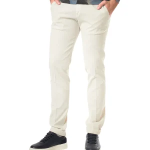 Briglia Pantaloni Chino in Cotone Operato BG03 325045 00103 Avorio