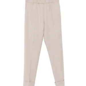 D.Exterior Pantalone in Flanella con Risvolto 61756 Beige