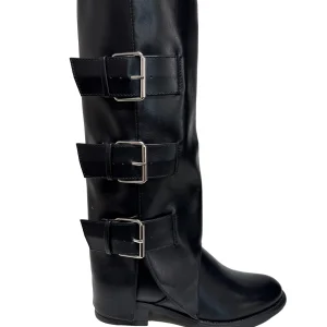 Stivale 3 fibbie 181-184 nero Lineaelle