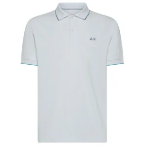 Sun68 Polo Profilo Sottile a Contrasto A35110 Bianco