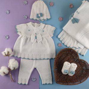 Set nascita cotone fiocchetti