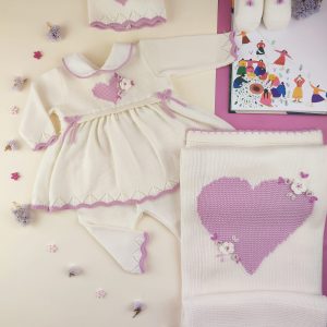 Set nascita lana Fleurs d’Amour