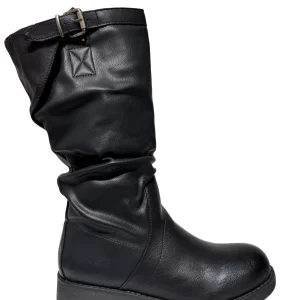 BIKER DONNA jh22-30 STIVALI NERO Lineaelle