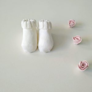 Scarpette neonata latte