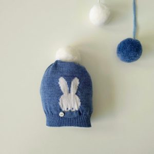 Cappellino coniglietto avio/latte