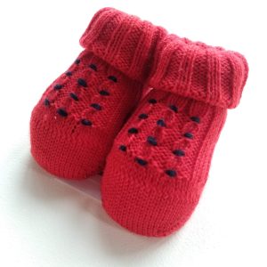 Scarpette natale rosso/blu ricamate