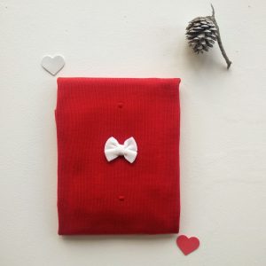 Copertina rosso/latte fiocco