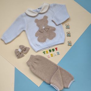 Completino Teddy Bear cielo/tortora