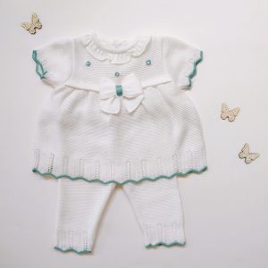 Completino corto fiocco verde acqua