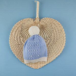 Cappellino lana neonato punto smock