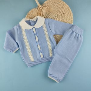 Completino lana neonato trecce