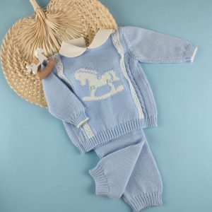 Completino lana cavallo a dondolo cielo