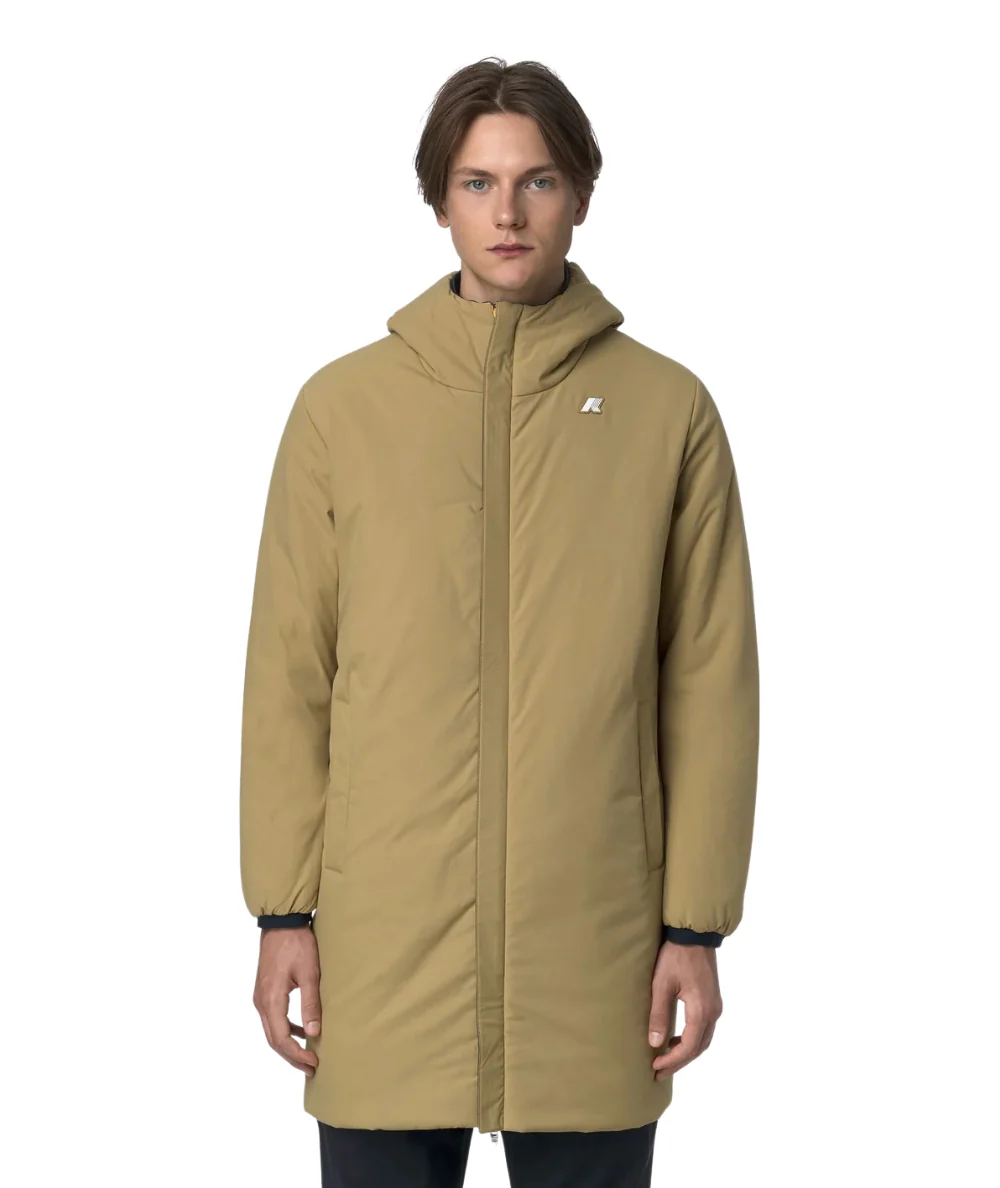 K-Way Giacca Reversibile Jacob St Warm Double K6128WW Blu Scuro Beige - immagine 4