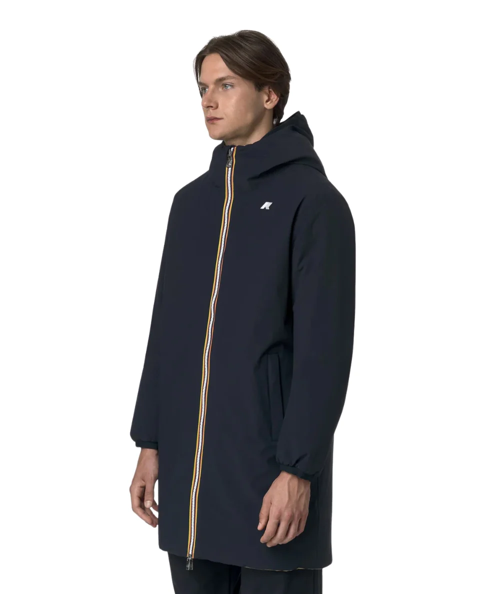 K-Way Giacca Reversibile Jacob St Warm Double K6128WW Blu Scuro Beige - immagine 5