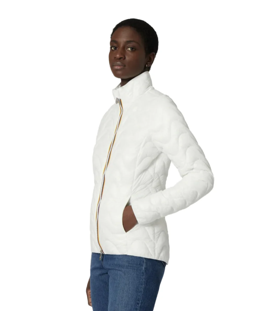 K-Way Giacca con Imbottitura ad Onde Violette Eco Warm K4112TW Bianco - immagine 3