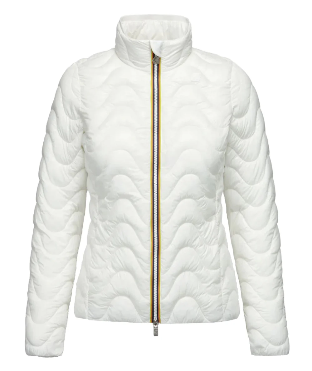 K-Way Giacca con Imbottitura ad Onde Violette Eco Warm K4112TW Bianco - immagine 6