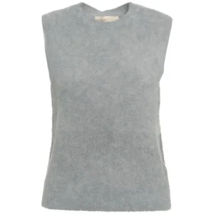 KAOS JEANS GILET EFFETTO PELUCHE QIJLT003 GRIGIO