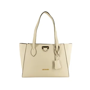 Love Moschino Borsa a Spalla Con Logo Avorio