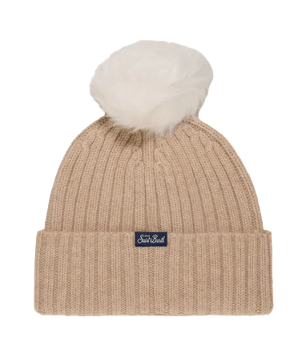 MC2 Saint Barth Berretto con Pompon WENGEN JR F WENG007 Beige - immagine 3