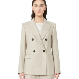 Max Mara Studio Blazer Doppiopetto in Flanella PUCCI Beige