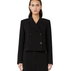 Max Mara Studio Caban Doppiopetto in Cady CAPRERA Nero