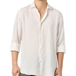 Mc2 Saint Barth Camicia in Lino Pamplona 01896H Bianco