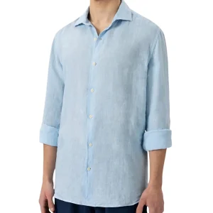 Mc2 Saint Barth Camicia in Lino Pamplona 0318H Celeste