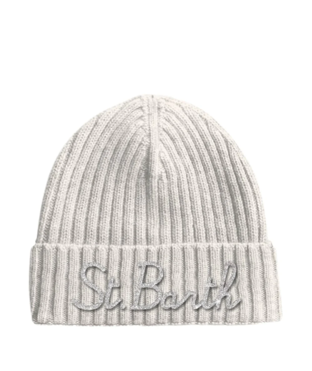 MC2 Saint Barth Berretto con Ricami WENGEN W WENG005 Bianco Panna - immagine 2