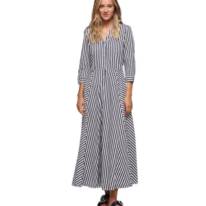 MONDRIAN VENEZIA ABITO CHEMISIER A RIGHE 41215 BIANCO BLU