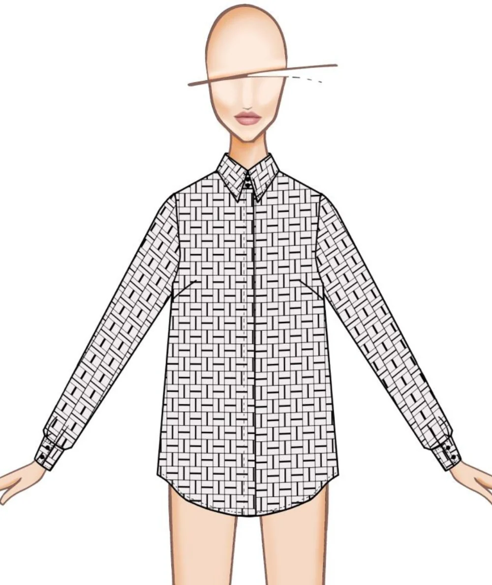 Mondrian Venezia Camicia in Raso di Seta Stretch 31347/876 Bianco Nero - immagine 2