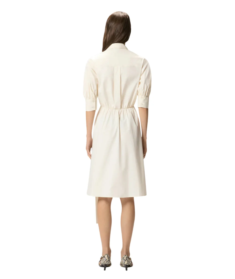 Pinko Abito a Portafoglio in Popeline di Cotone Aline 106602 A35Q Bianco - immagine 3