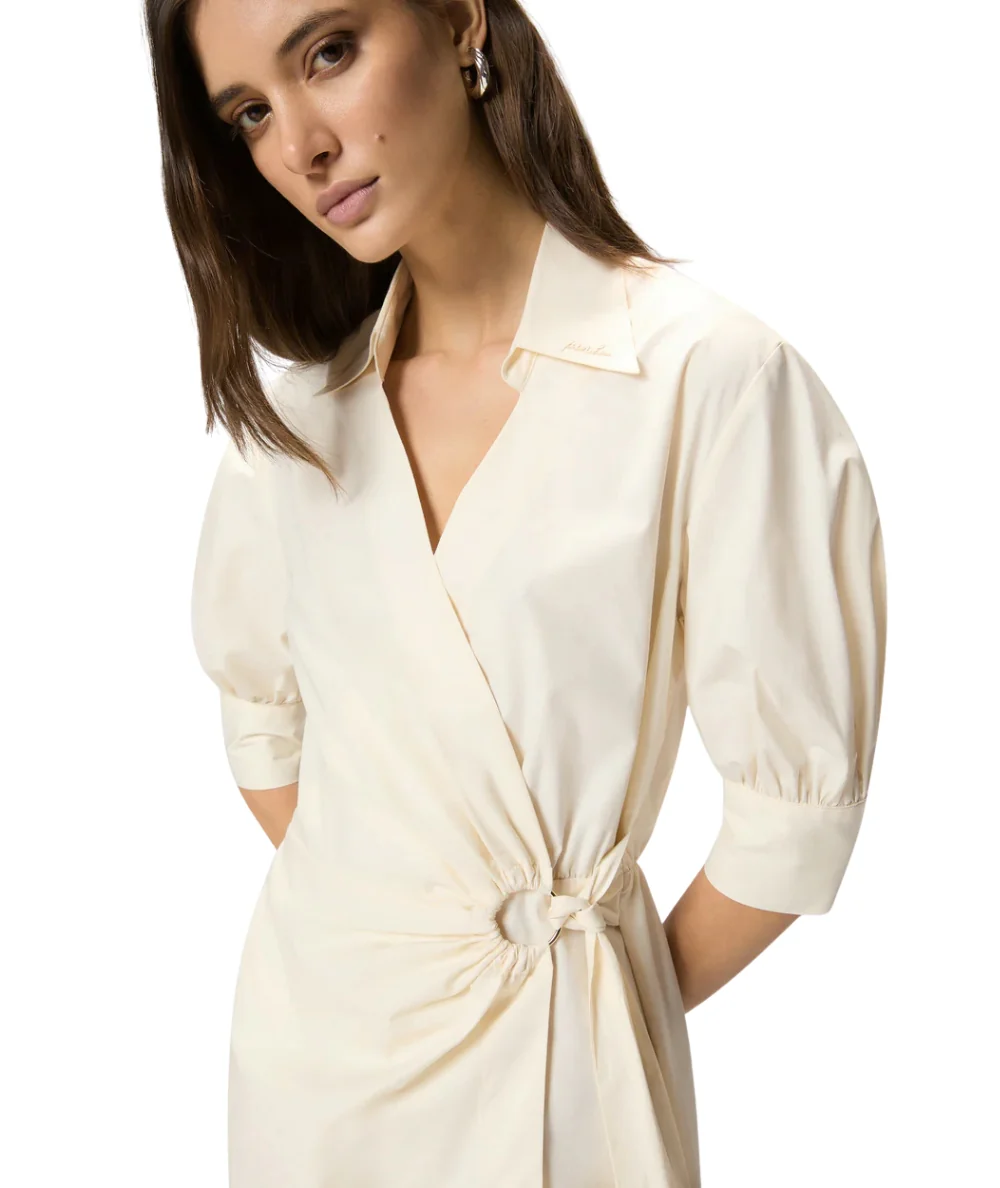 Pinko Abito a Portafoglio in Popeline di Cotone Aline 106602 A35Q Bianco - immagine 4