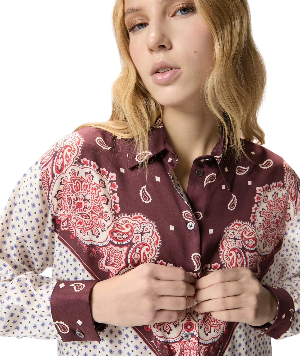 Pinko Camicia in Twill in Fantasia Stile Foulard Cher 106202 A31K Multicolore - immagine 6