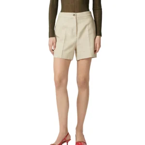 Pinko Shorts in Tela di Viscosa Penny Beige