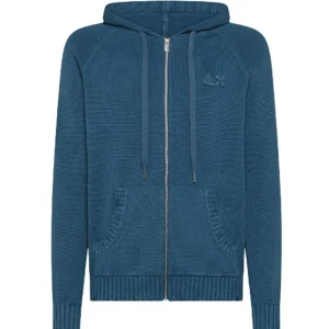 Sun68 Maglia con Cappuccio e Zip K35135 Blu Avio