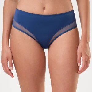 Slip in tessuto elasticizzato con inserti in  tulle