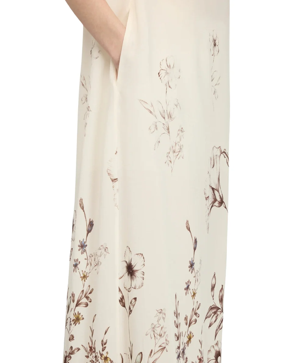 Semicouture Abito in Fantasia Floreale Sophie Y6SS55 Bianco Marrone - immagine 4