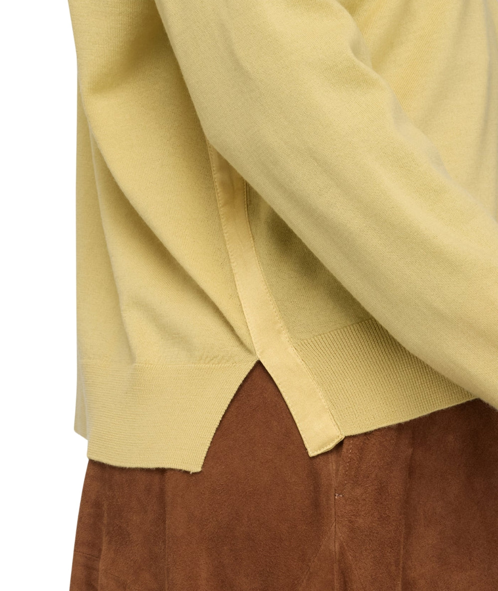 Semicouture Maglia in Lana con Scollo a V Amaia Y6SC63 Giallo Scorza - immagine 4