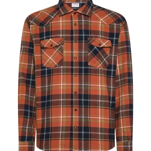 Sun68 Camicia in Fantasia Check S45109 Arancione