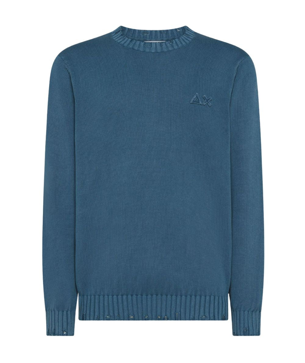 Sun68 Maglia Effetto Vintage K35133 Azzurro Avio