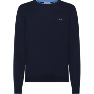 Sun68 Maglia Girocollo Double Rib K35109 Blu Navy