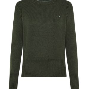Sun68 Maglione Girocollo K45209 Verde Militare Scuro