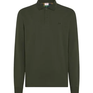 Sun68 Polo Maniche Lunghe A45108 Verde Militare
