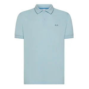 Sun68 Polo Profilo Sottile a Contrasto A35110 Azzurro