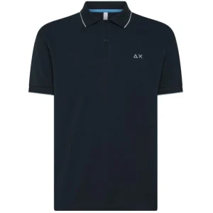 Sun68 Polo Profilo Sottile Contrasto A35110 Blu Navy